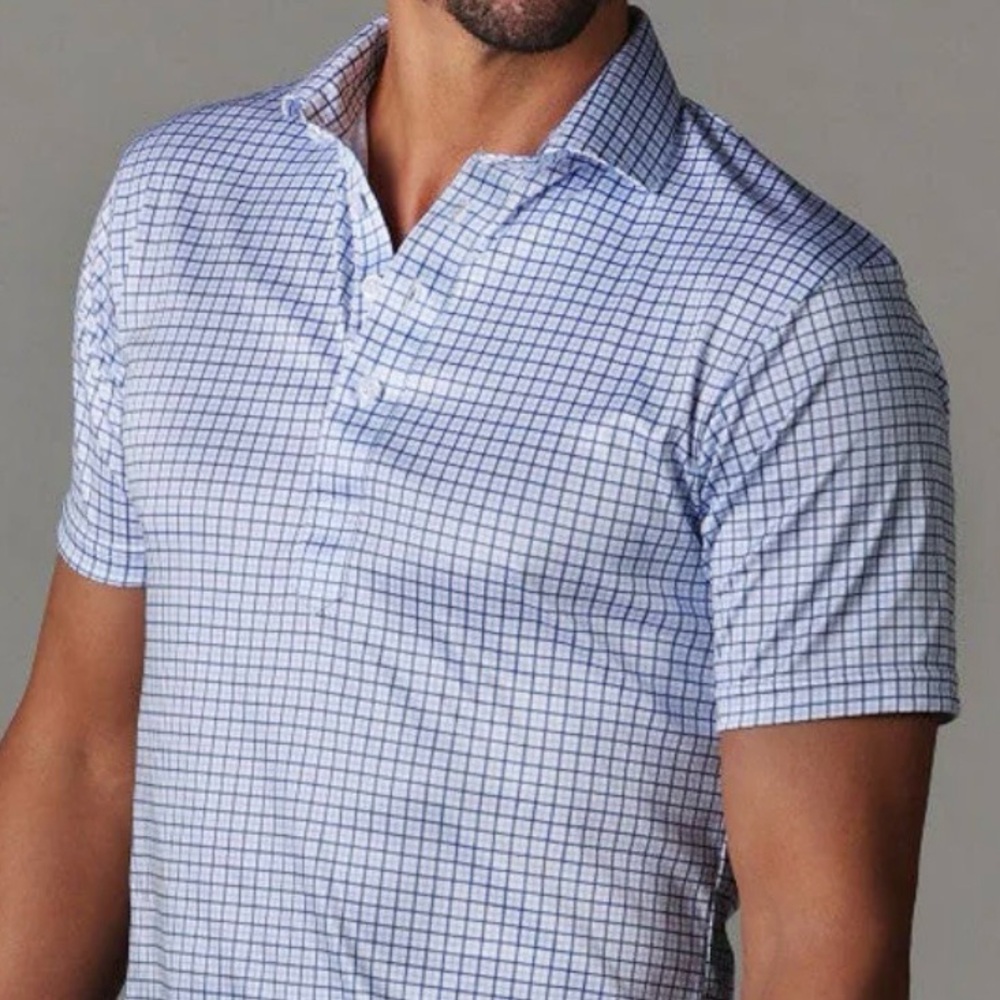 Blue Checkered Polo Shirt